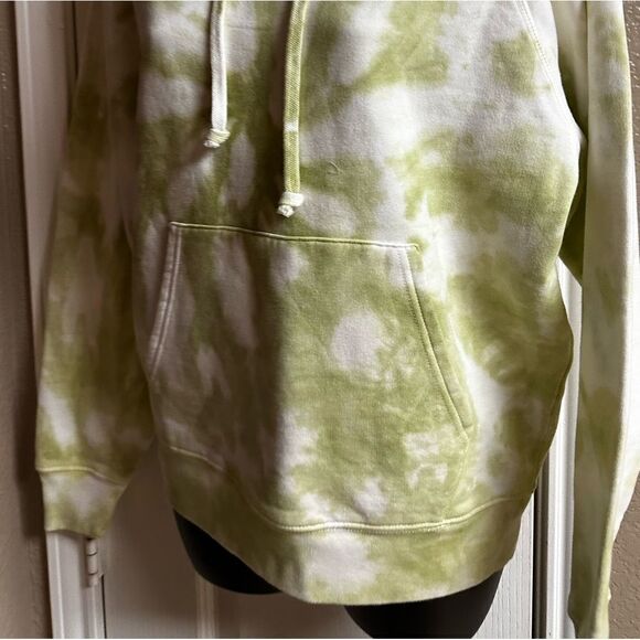 REFORMATION Hoodie Naturally Tie Dye XS light green & off white Relaxed NWT - Picture 10 of 10